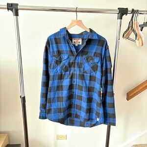 Free Planet Flannel Shirt Men's Large Long Sleeve Button Up Shirt XL